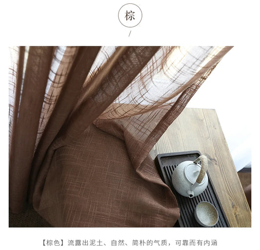Japanese cotton linen sheer curtains for bedroom living room curtains for study curtain living room set plan curtain tulle