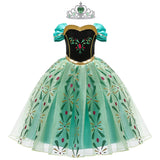 Anna Dresses Children Princess Dress Girl Cosplay Costume Kids Summer Clothes Halloween Birthday Carnival Robe Party Disguise