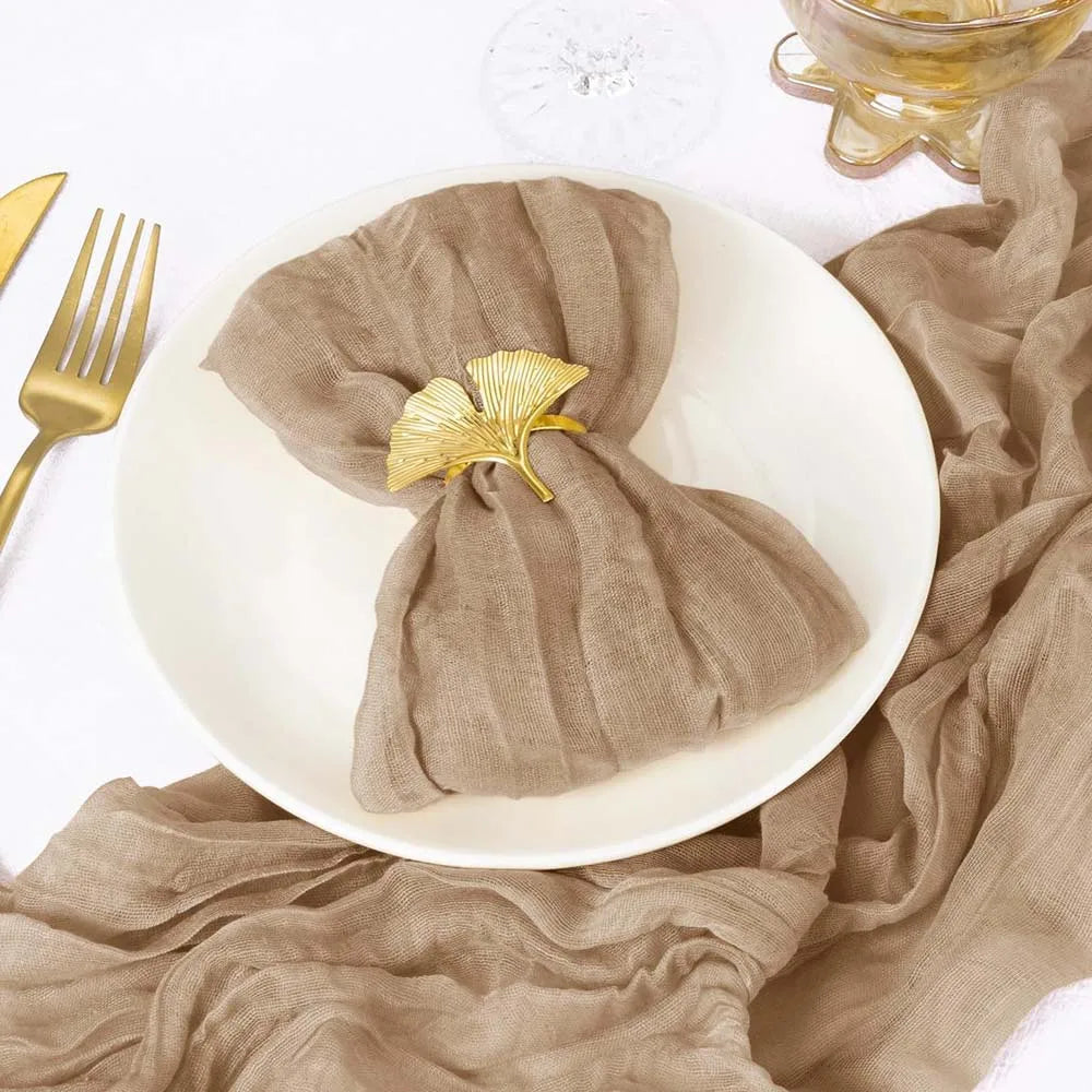 Set of 12 Gauze Cheesecloth Napkins Cloth Bulk Dinner Table Napkins for Home Wedding Valentine's Party Event Table Decoration