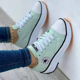 Spring and Autumn New Women's Luxury Designer Thick-Soled Sneakers 2024 Ladies Canvas Denim Casual Lace-Up Skateboard Tennis Shoes