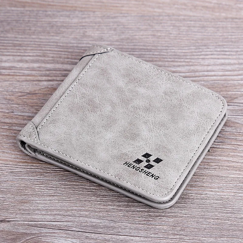 Men's Wallet Leather Billfold Slim Hipster Cowhide Credit Card/ID Holders Inserts Coin Purses Luxury Business Foldable Wallet