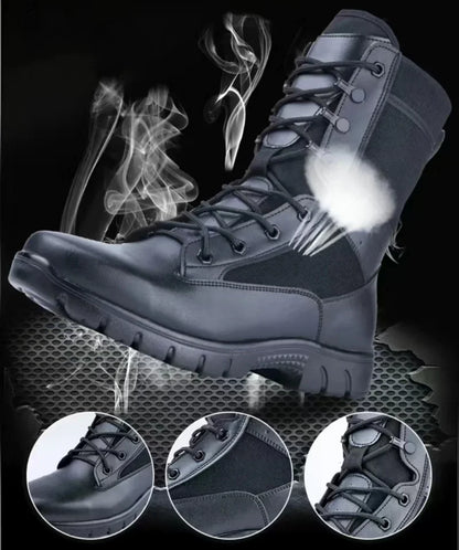 Summer Breathable Tactical boots Mesh Boot Waterproof Soft Shoe Wear-resistant Combat boot anti-skid Outdoor Hiking Walking Boot