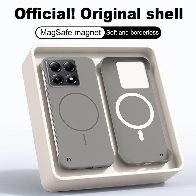 Frameless Ultra Thin Magnetic Case For Xiaomi 14T Pro Magsafe Hard PC Matte Shockproof Cover For MI14T 14TPro Shell Bumper