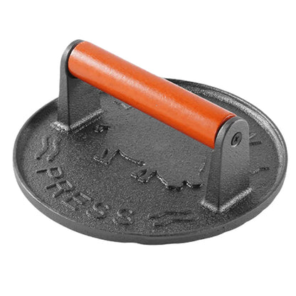 Ferro fundido Smash Burger Press, hambúrgueres pesados, carne Masher, molde circular para carnes Deli, acessório de cozinha