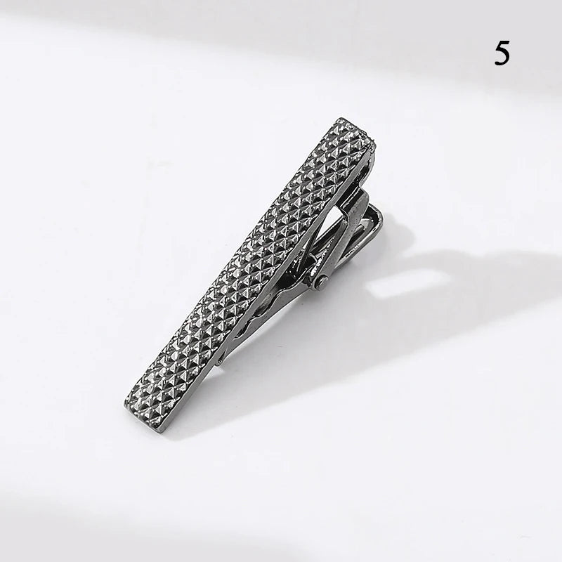 New Metal Silver Color Tie Clip For Men Wedding Necktie Tie Clasp Clip Gentleman Ties Bar Crystal Tie Pin For Men's Accessories
