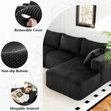 118" Compressed Sofa for Living Room L Shaped Boneless Couch, Modular Sectional Sofa, Sofa Bed Memory Foam Couches with Chaise