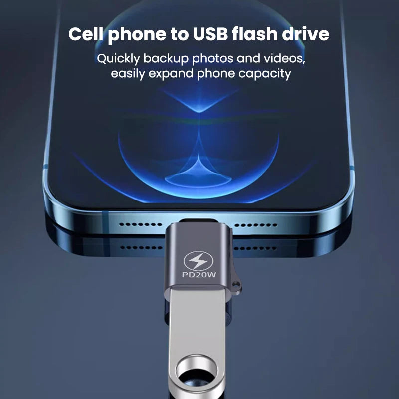 USB 3.0 to Lightning Adapter OTG For iPhone iPad Tablet U Disk Lighting Male to USB Female Converter PD 20W Fast Charging Otg