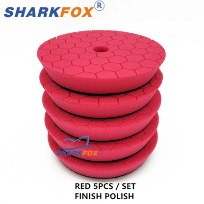 Sharkfox 3/5/6inch Car Polishing Disc Buffing Polishing Pads Self-Adhesive Buffing Waxing Germany Foam Polishing Pad For DA/RO