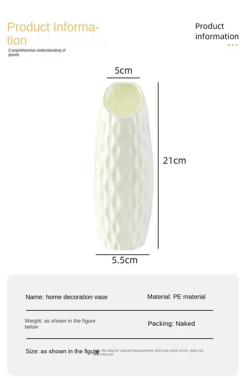 4066 Simple Plastic Vase Silver Willow Hydroponic Flowers Artificial Flower Vase Desktop Living Room Decoration Ornaments