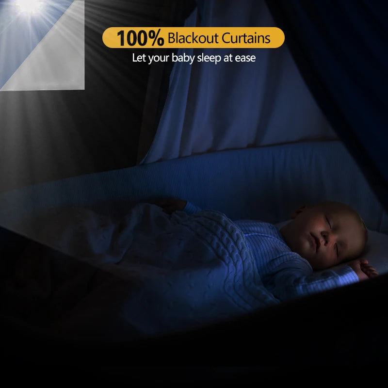 Cortina opaca portátil sin taladro, 100 % opaca, aislante y con protección UV para dormitorio, sala de estar, decoración del hogar.