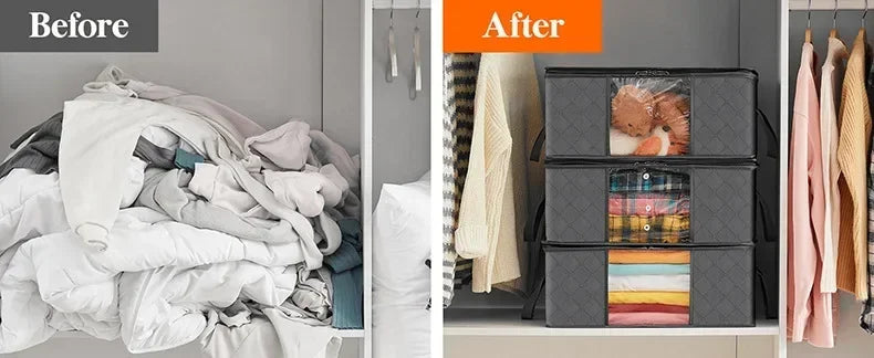 Storage Bag Foldable Large Capacity Clothes  Blanket Storage Bags Storage Containers for Organizing Bedroom Closet Clothing