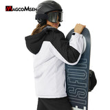 MAGCOMSEN Women's Warm Winter Fleece Lined Hooded Jackets Snowboard Coats Waterproof Ski Jacket Snow Hiking Outdoor Parkas