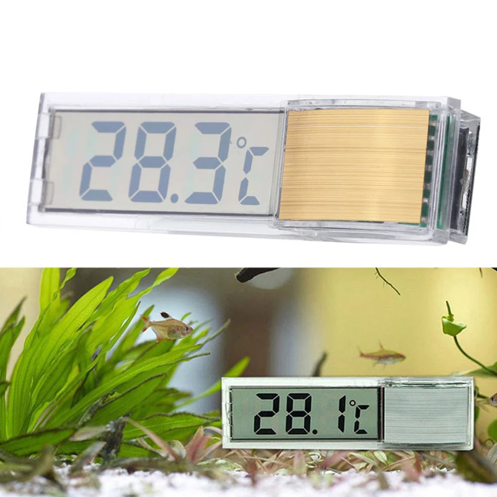 Termómetro electrónico digital 3D para acuario, resistente al agua y con pantalla LCD, para medir la temperatura de peces y tortugas.