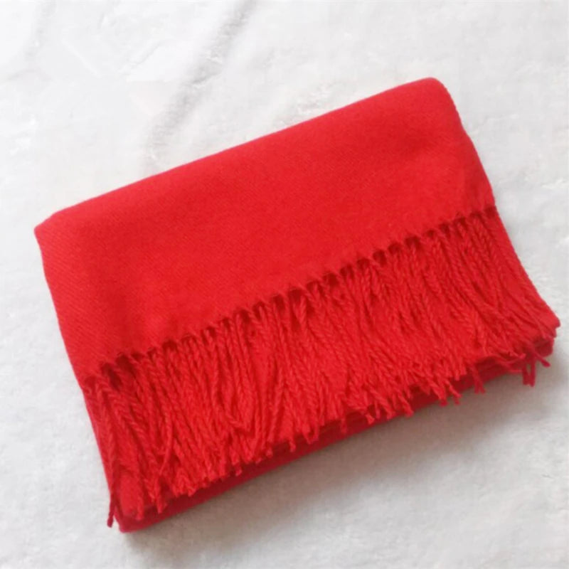 Classic Solid Colors Scarves Men Cashmere Soft Knitted Striped Scarf Long Tassel Neck Warmer Men'S Winter Scarf 2023 New