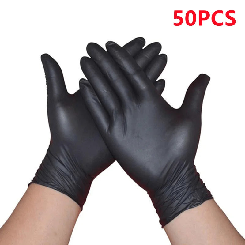 Guantes desechables de nitrilo sin látex para tintes capilares, guantes de limpieza para belleza, tintes capilares y salones de uñas, color rosa polvo, 20, 50 y 100 unidades. 