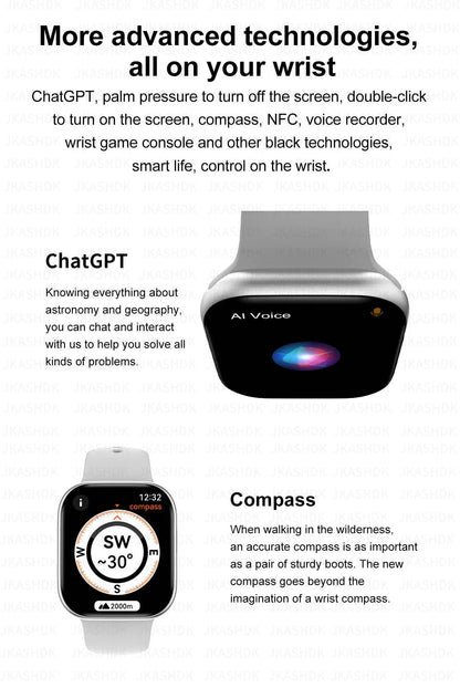 New For Apple Watch 10 GPS NFC Smart Watch Men Women Wireless Charging BT Call Waterproof HD AMOLED Smartwatch For Android IOS