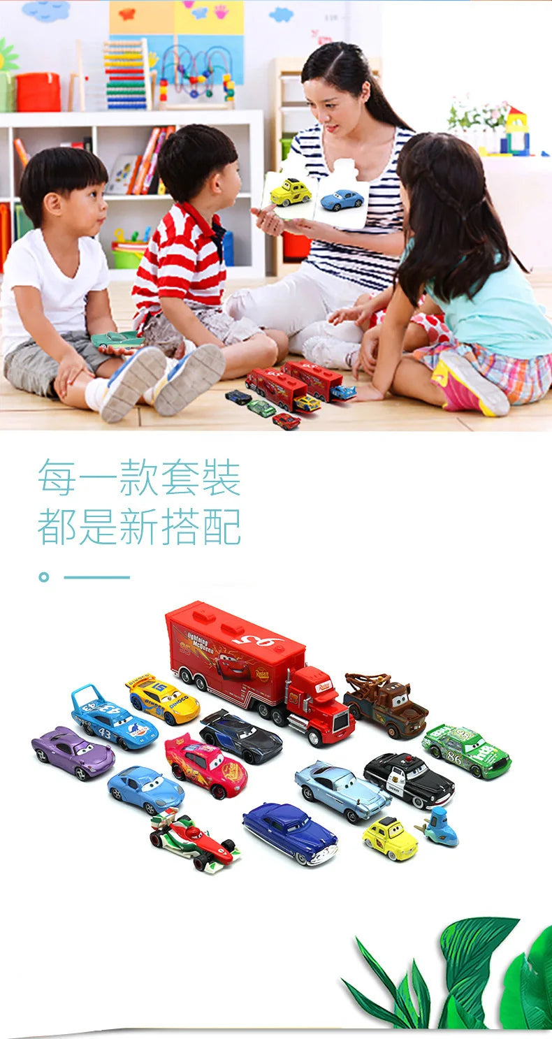 Disney Pixar Cars 3 Metal Diecast lightning McQueen Mater Champion Car Model Toy Gift Set Jackson Uncle Truck Boy Birthday Toys