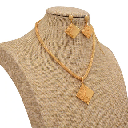 Jewelry Set For Women  Gold Plated With Necklace Pendant Nigerian Wedding Jewelry