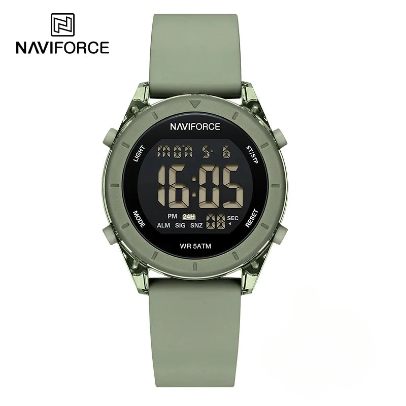NAVIFORCE NF7108 Casual Wild Ladies Watch 50m Waterproof LCD Digital Display Electronic Silicone Strap Female Clock