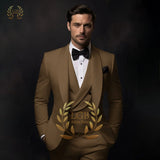 Traje blanco roto para hombre, para boda, cena, fiesta o cóctel, de 3 piezas (chaqueta, chaleco y pantalón), talla personalizada, color y vestido.