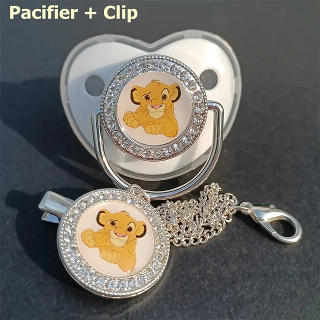 2024 Shiny Baby Pacifier Clamp Miniso Lion King BPA-Free Dummy Unique Designed Baby Shower Gift Pacifiers for Babies 0-18 Months 