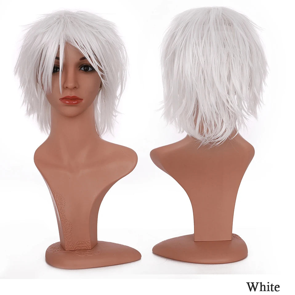BENIHAIR Synthetic Wig Cosplay Wig White Red Green Blue Pink Yellow Hair Short Layered Wig Fake Hair Extension Men Women Party Wig
