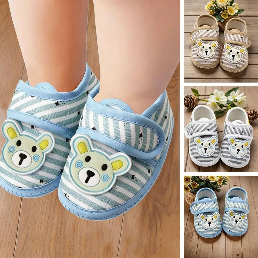 Cute Soft Sole Shoes Anti-slip Breathable First Walker Shoes Cartoon Bear Booties Newborn