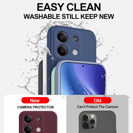 Funda cuadrada de silicona líquida para Redmi Note 13 Pro 4G, suave y de TPU, para Xiaomi Redmi Note 13, Note 13 Pro Plus, Note 13 Pro 4G
