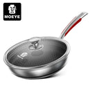 MOEYE Frying Pan 316L Stainless Steel 28/30/32cm Kitchen Nonstick Pan Cooking Skillet Kitchen Nonstick Skillet Induction Pan