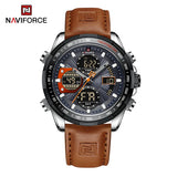 New NAVIFORCE Watches for Men Leather Men's Military Sport Waterproof Watch Quartz Wristwatch Chronograph Male Clock