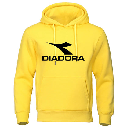 Diadora 2024 Trendy Fashion Casual Sportswear Comfortable Printed Loose Top Pullover Men's Hooded Sweatshirt Street Wear