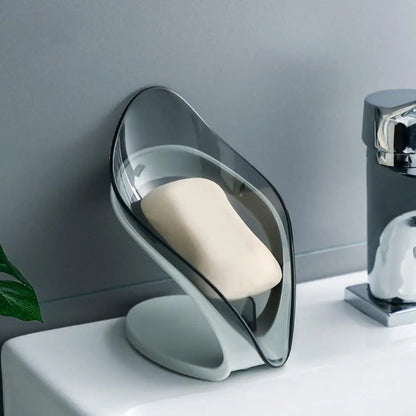 1 jabonera de hojas para ducha de baño, portátil, antideslizante, con drenaje, bandeja de esponja de plástico para baño, cocina, acceso G2c8