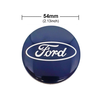 4 X 54MM Wheel Centre Caps Set Hub Centre Rim Cover Badge Blue Center Wheel Cap Kit For Ford Most Models Focus Fiesta Ka Kuga