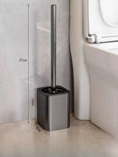 Escobillero de lujo con carcasa metálica, soporte para escobillero de pared, sin ángulo muerto, herramientas de limpieza para el hogar, accesorios de baño