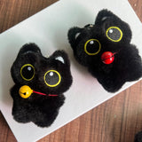 Black Cat Doll Pendant Keychain Cute Pilot Little Black Cat Hanging Backpack Keychain Creative Cat Plush Keychain Gift for Phone