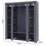 Portable Wardrobe Clothes Organizer Non-Woven Fabric Wardrobe Storage Cupboard for Bedroom 150 * 45 *175cm Storage Shelves