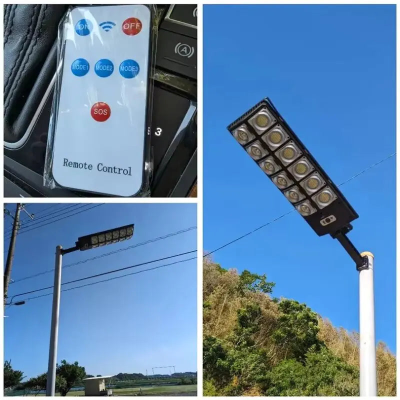 7700LM Solar Led Light Outdoor Most Powerful Outdor Solar Lamp 720 LED 3Mode Remote Control Waterproof Light Garden Street Lamp
