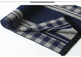 Designer Brand Plaid Men's Cashmere Scarf Winter Warm Scarves Shawls Casual Business Long Wraps Pashmina Christmas Gift for Man