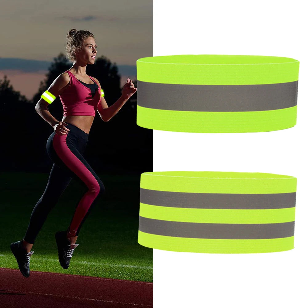 1-5PC Reflective Bands Elastic Armband Wristband Ankle Leg Straps Safety Reflector Tape Straps for Night Walking Cycling Running