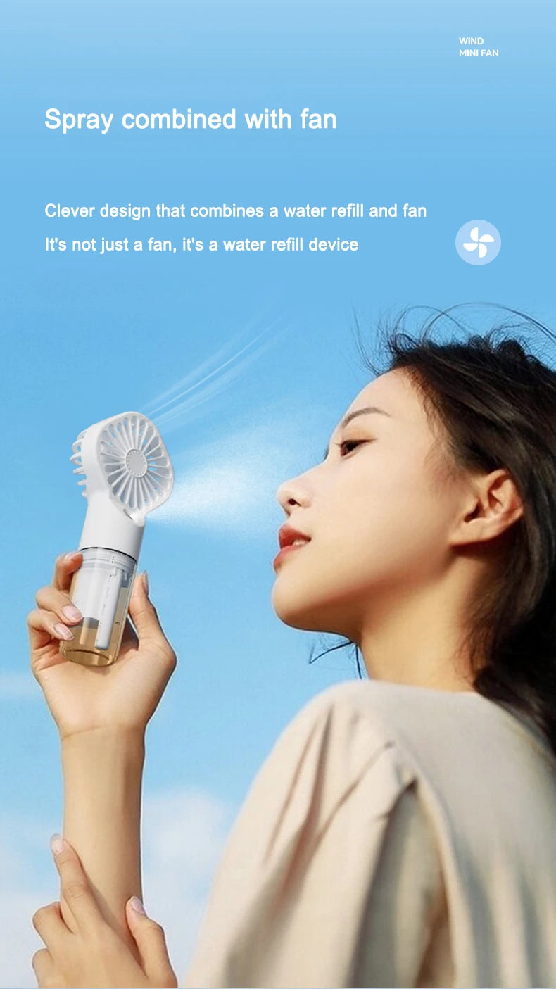 Portable Handheld Spray Fan,Water Spray Mist Fan,Student Dormitory Mini Fan,Summer Supplies, Cooling Tools,Outdoor Small Fan 1pc