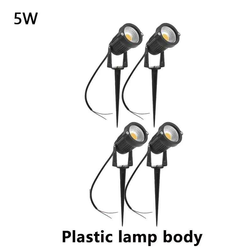 Iluminação led para jardim, 3w, 5w, 10w, 15w, área externa, lâmpada para gramado, à prova d'água, terraço, decoração de jardim, caminho, holofotes, ac220v, 110v, dc12v