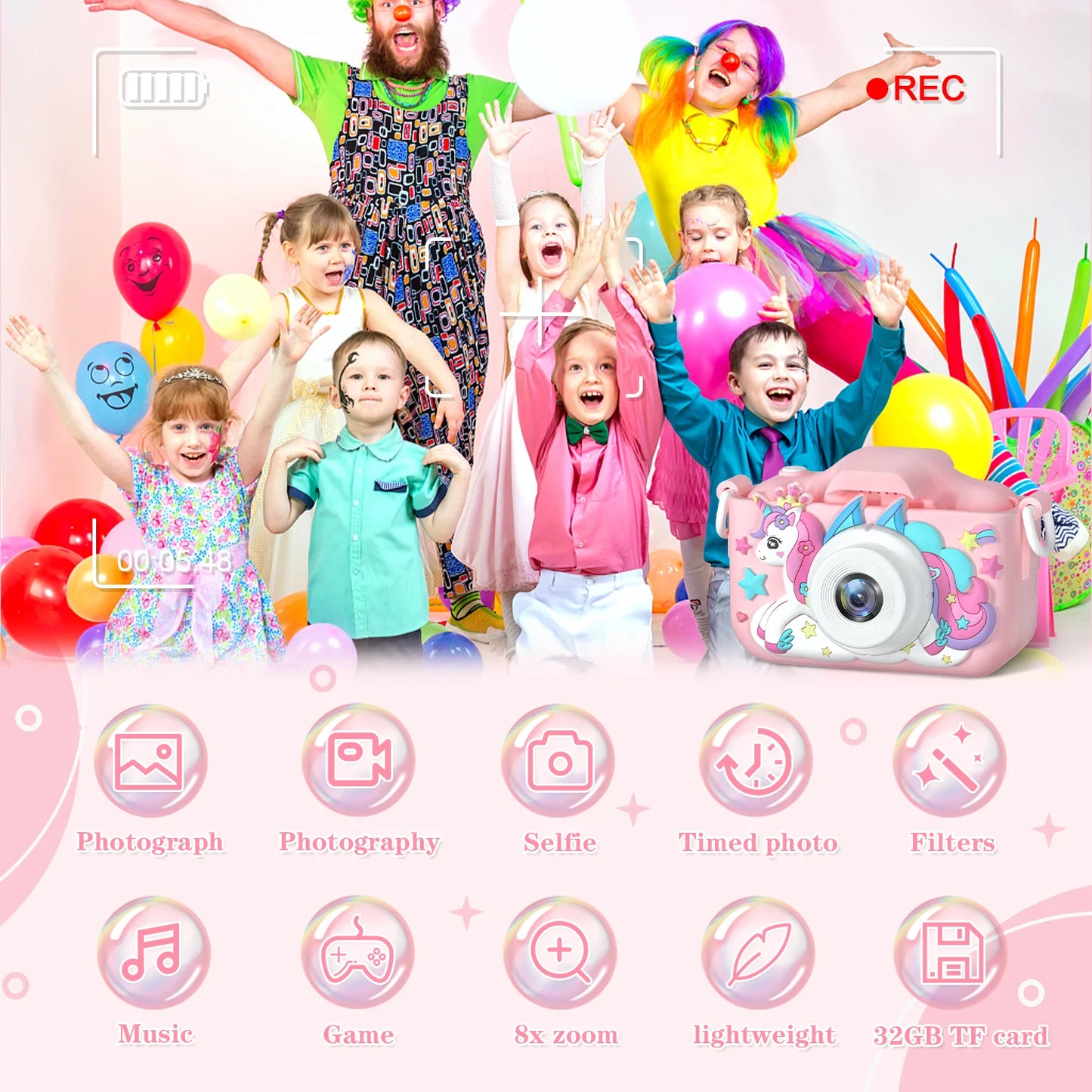 Cámara digital HD de 1080P para niños pequeños, cámara de 2 pulgadas con funda de silicona, ideal como regalo de cumpleaños o Navidad.