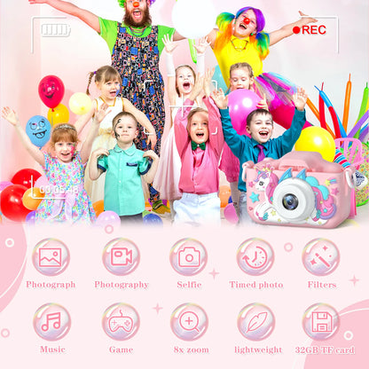 Cámara digital HD de 1080P para niños pequeños, cámara de 2 pulgadas con funda de silicona, ideal como regalo de cumpleaños o Navidad.