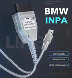 INPA K+CAN K+DCAN Automotive Connector Code Diagnostic Tool with Switch OBD2 USB Interface for BMW OBD2 Scanner OBDII Reader