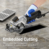 Geevorks Mini Circular Saw 4.8 Amp 4-1/2 Inch Compact Circular Saw 3700RPM Electric Circular Saws with Laser Cutting Guide
