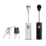Skull Shape Luggage Lock High Security TSA Overseas Customs Clearance Code Lock Anti-Theft Combination Padlock with Steel Cable