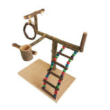 Solid Wood Parrot Stand Training Bird Stand Parrot Toys Desktop Training Stand Pole Interactive Playground Small Pet supplies