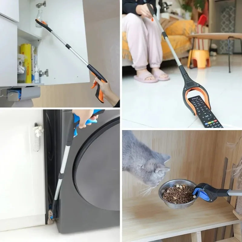 Recogedor de basura ligero y resistente con abrazadera giratoria de 360° para personas mayores, herramienta de recolección de basura de 32 pulgadas.