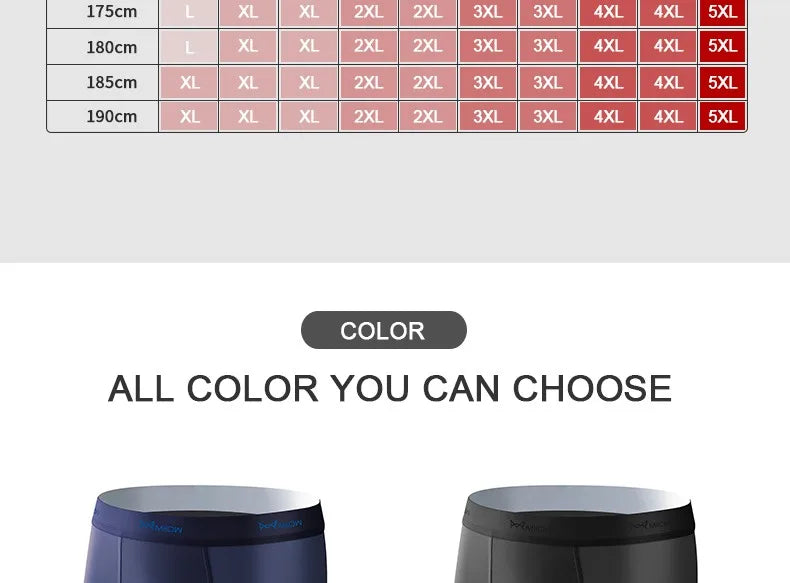 MiiOW 3Pcs Lot Men Boxer Shorts Graphene Antibacterial Ice Silk Underwear Man Boxershorts Seamless Breathable Male Panties L-5XL
