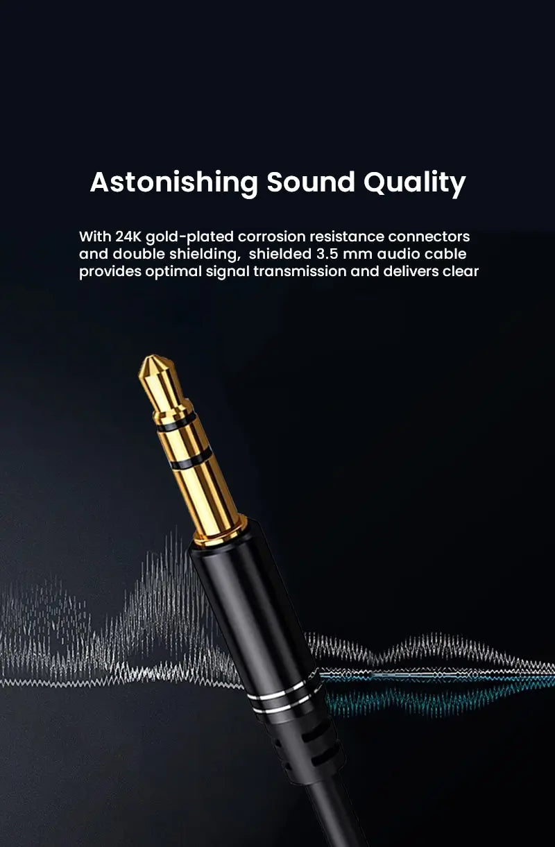 Cable de audio de 3,5 mm, cable auxiliar, adaptador de entrada de audio, cable auxiliar macho a macho, compatible con estéreos de coche, altavoces y auriculares.